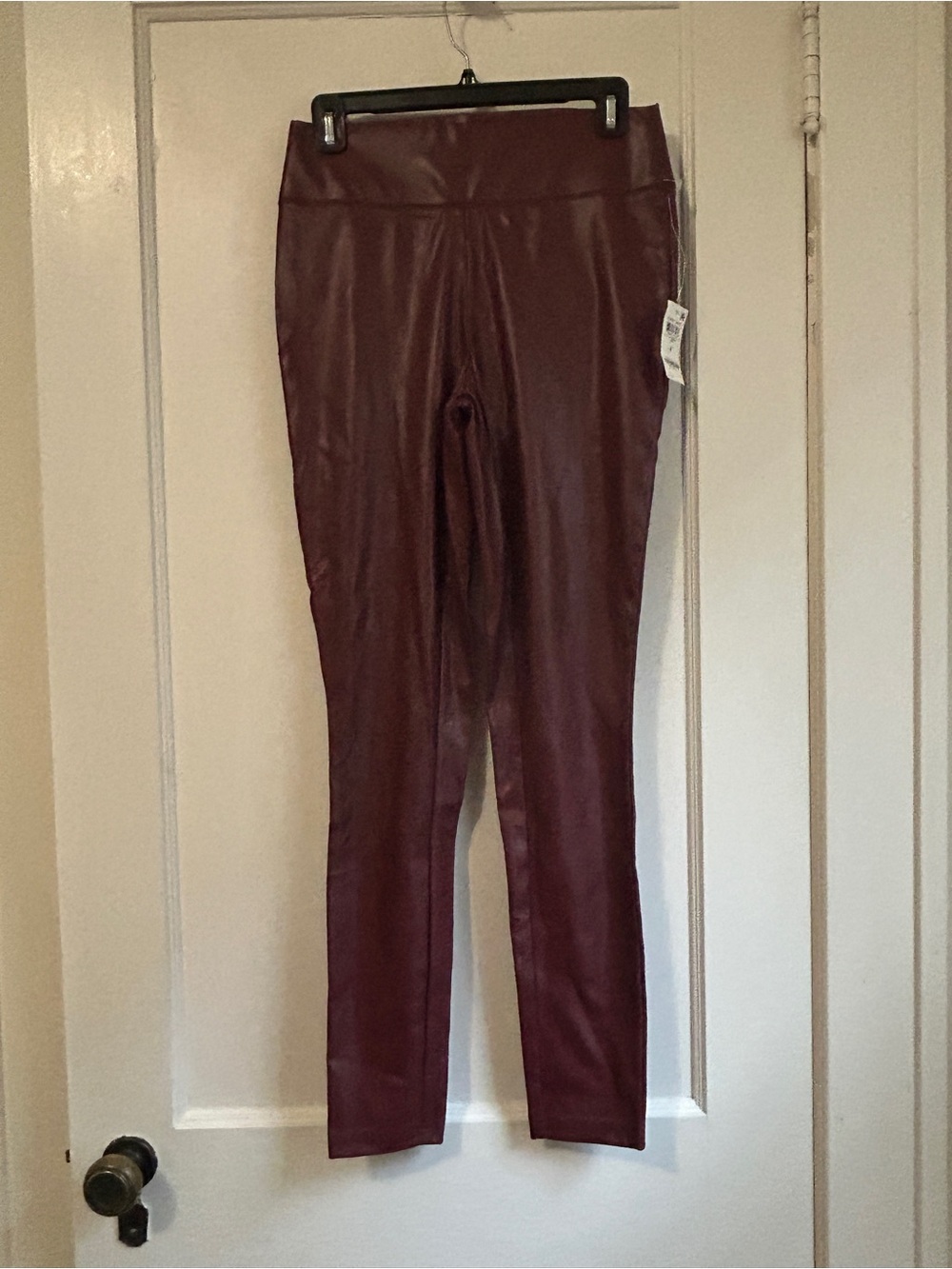 NWT!! INC International Concepts Wine Faux Leather High-Rise Leggings - Size 4